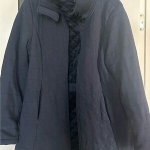 North Face Women's Quilted navy coat - XL